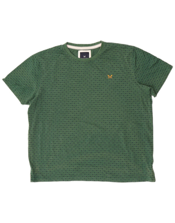 Crew Clothing T-shirt da uomo Top XL verde a pois in cotone