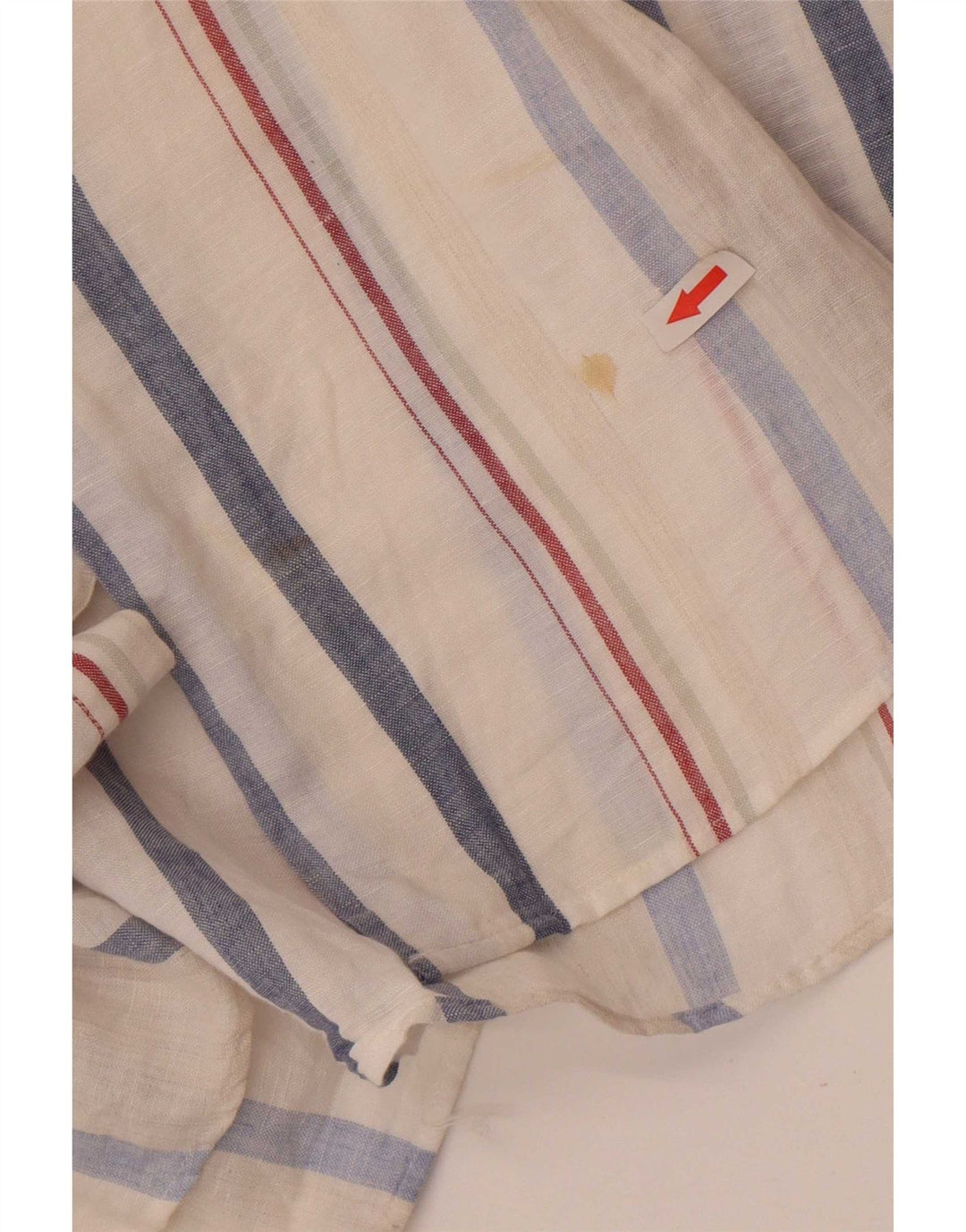Camicia a maniche corte da uomo Lacoste taglia 42 grande lino a righe bianche