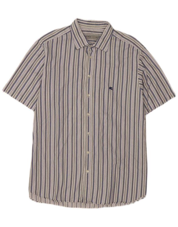 Camicia da uomo a maniche corte Etro taglia 44 XL a righe multicolore