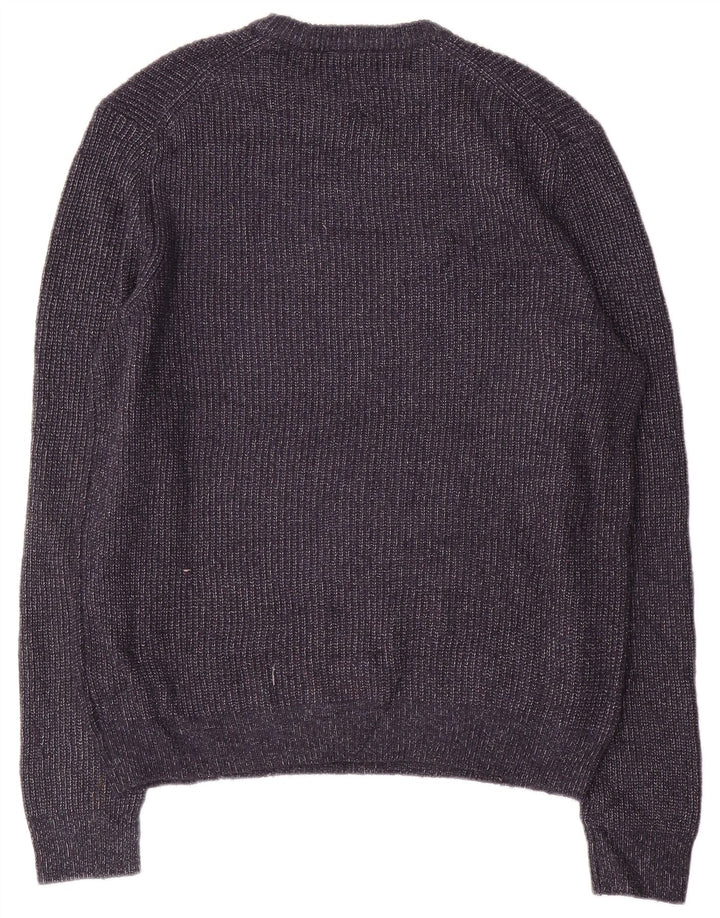Maglione maglione girocollo da uomo Marks & Spencer medio blu navy screziato