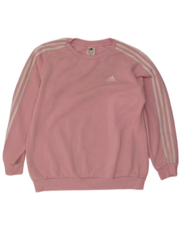 Felpa oversize da donna Adidas UK 20/22 XL cotone rosa