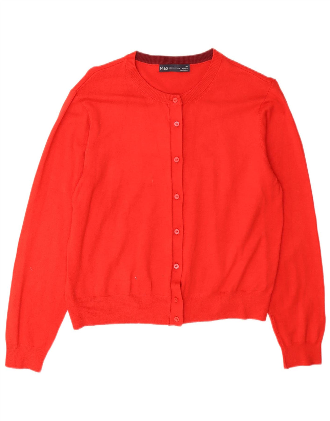 Maglione cardigan da donna Marks & Spencer UK 16 grande viscosa rossa