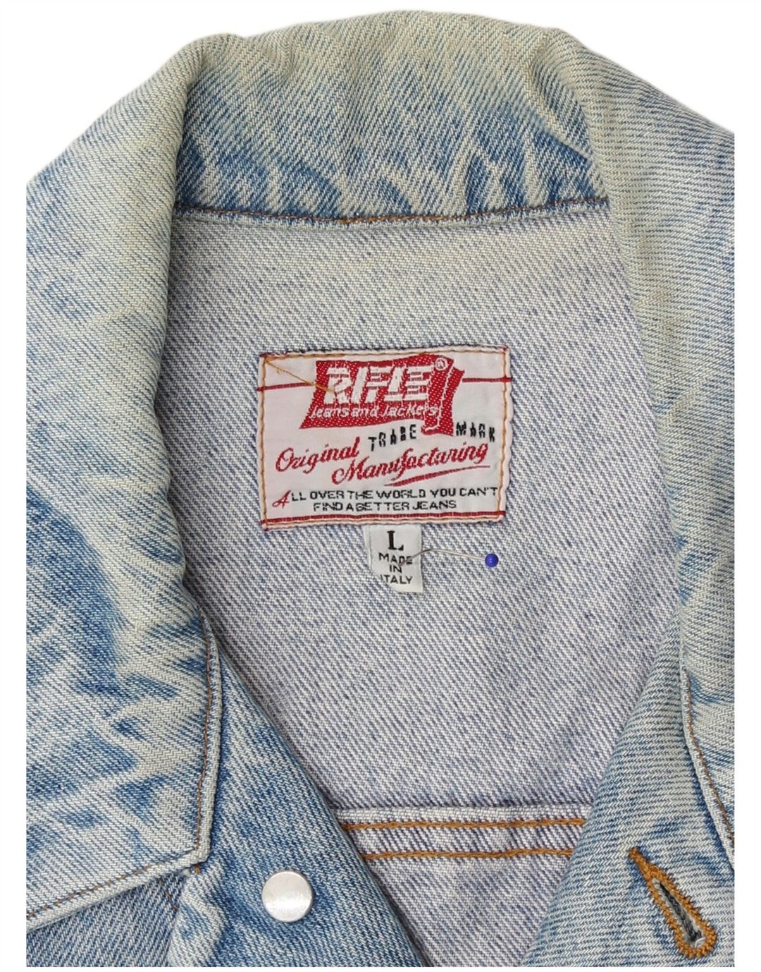 Giacca di jeans da uomo Rifle UK 40 grande cotone blu