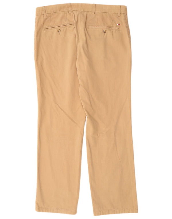 Pantaloni chino dritti da uomo Tommy Hilfiger W34 L30 in cotone beige