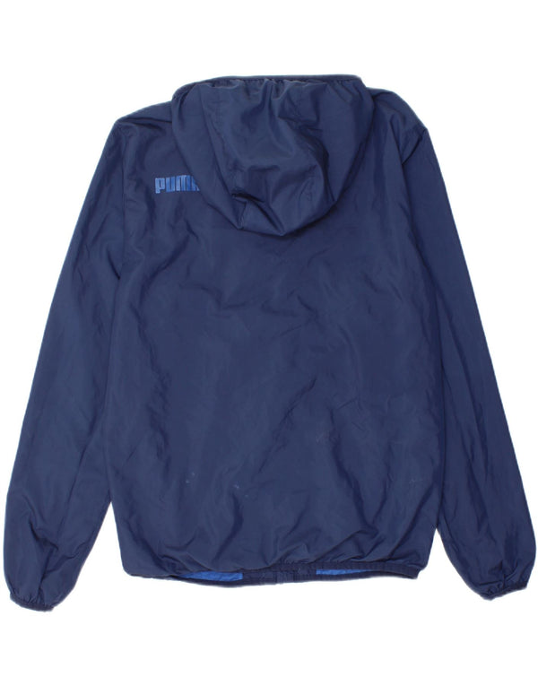 Giacca antipioggia da uomo con cappuccio grafico Puma UK 34 XS poliestere blu navy