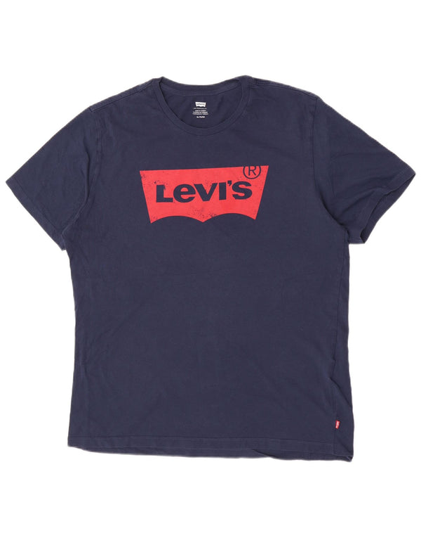 T-shirt grafica da uomo Levi's Top XL in cotone blu navy