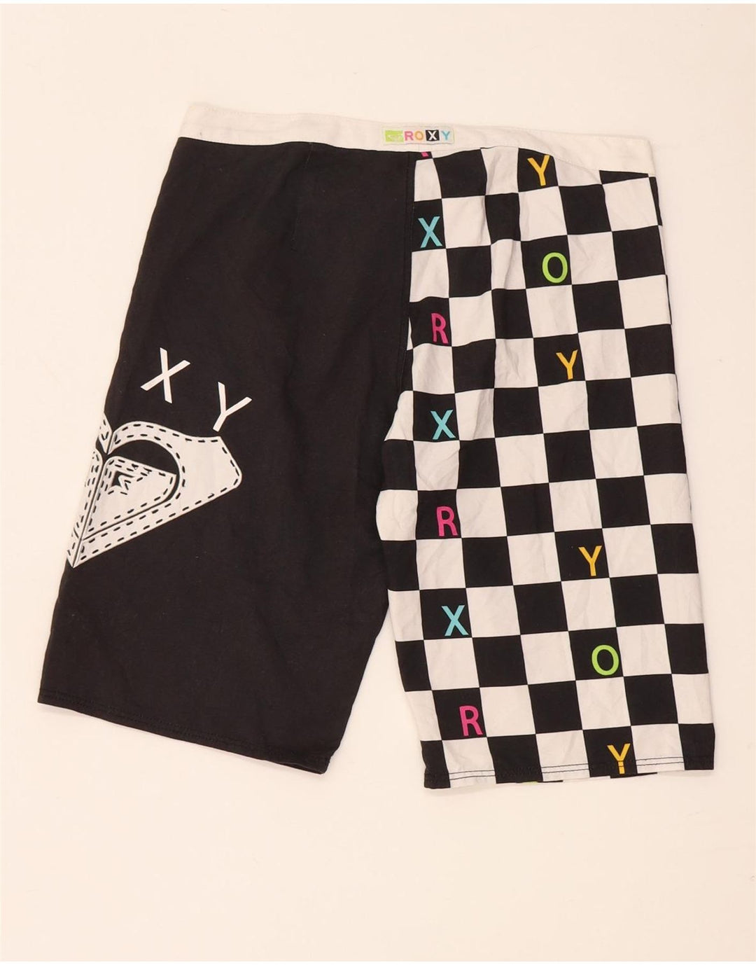 Pantaloncini da bagno grafici da donna Roxy UK 10 piccoli poliestere geometrico nero