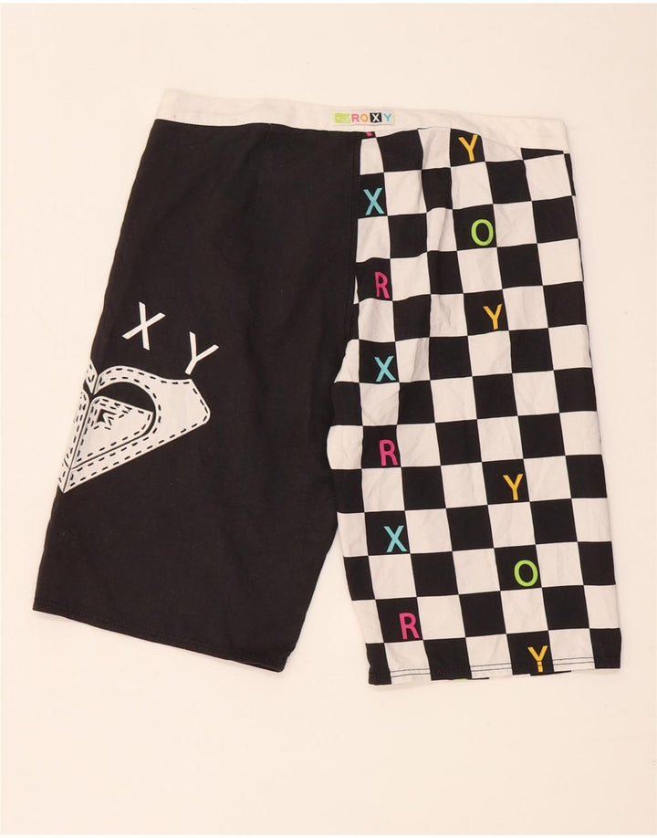 Pantaloncini da bagno grafici da donna Roxy UK 10 piccoli poliestere geometrico nero