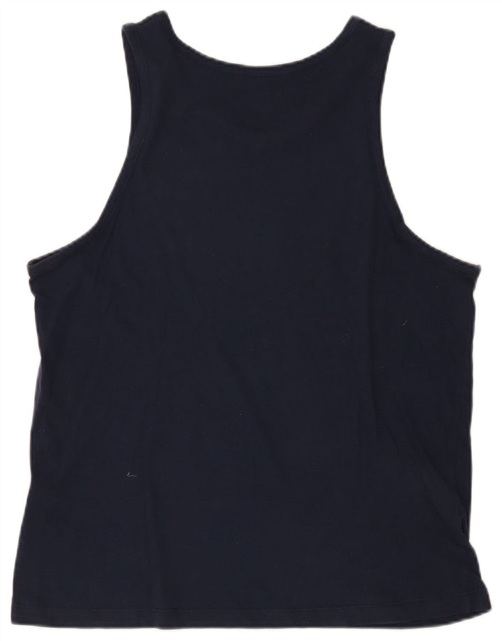 Canotta grafica Nike da uomo slim fit, grande, in cotone blu navy