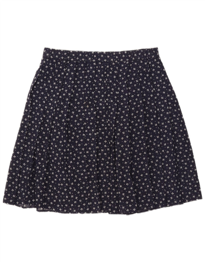 Gonna a trapezio da donna GVB UK 10 piccola W34 poliestere floreale blu navy