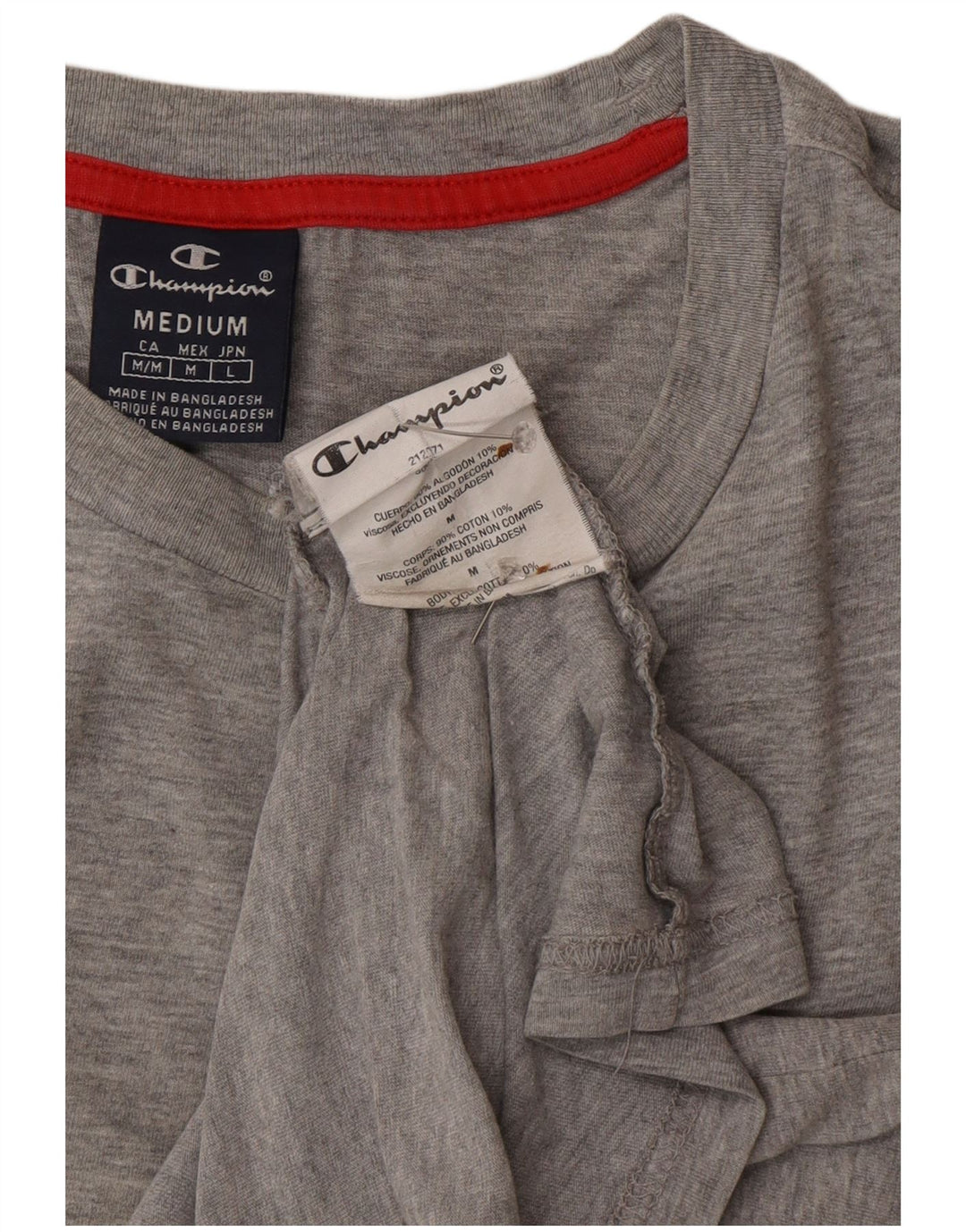 T-shirt da uomo CHAMPION Top in cotone grigio medio