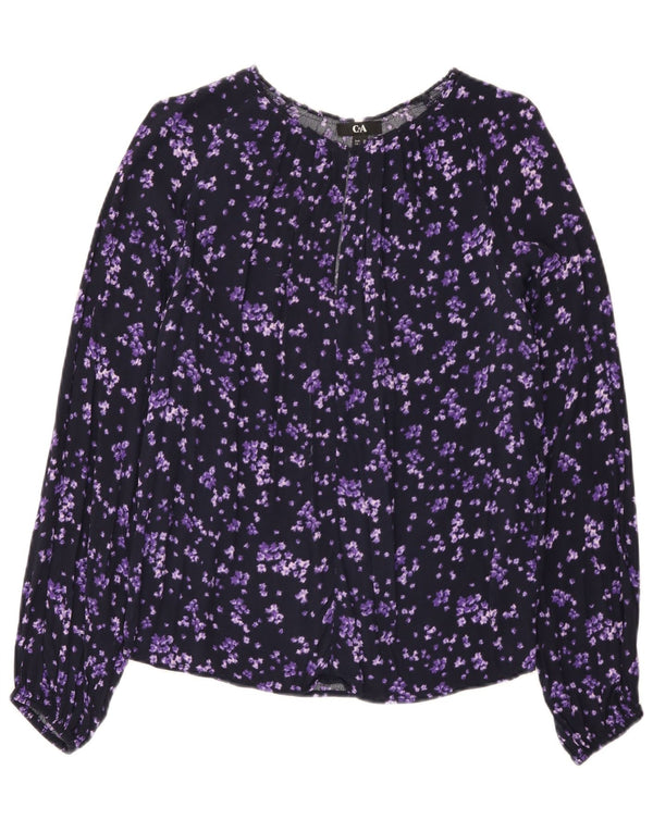 Top camicetta da donna C&A EU 38 Viscosa floreale viola medio