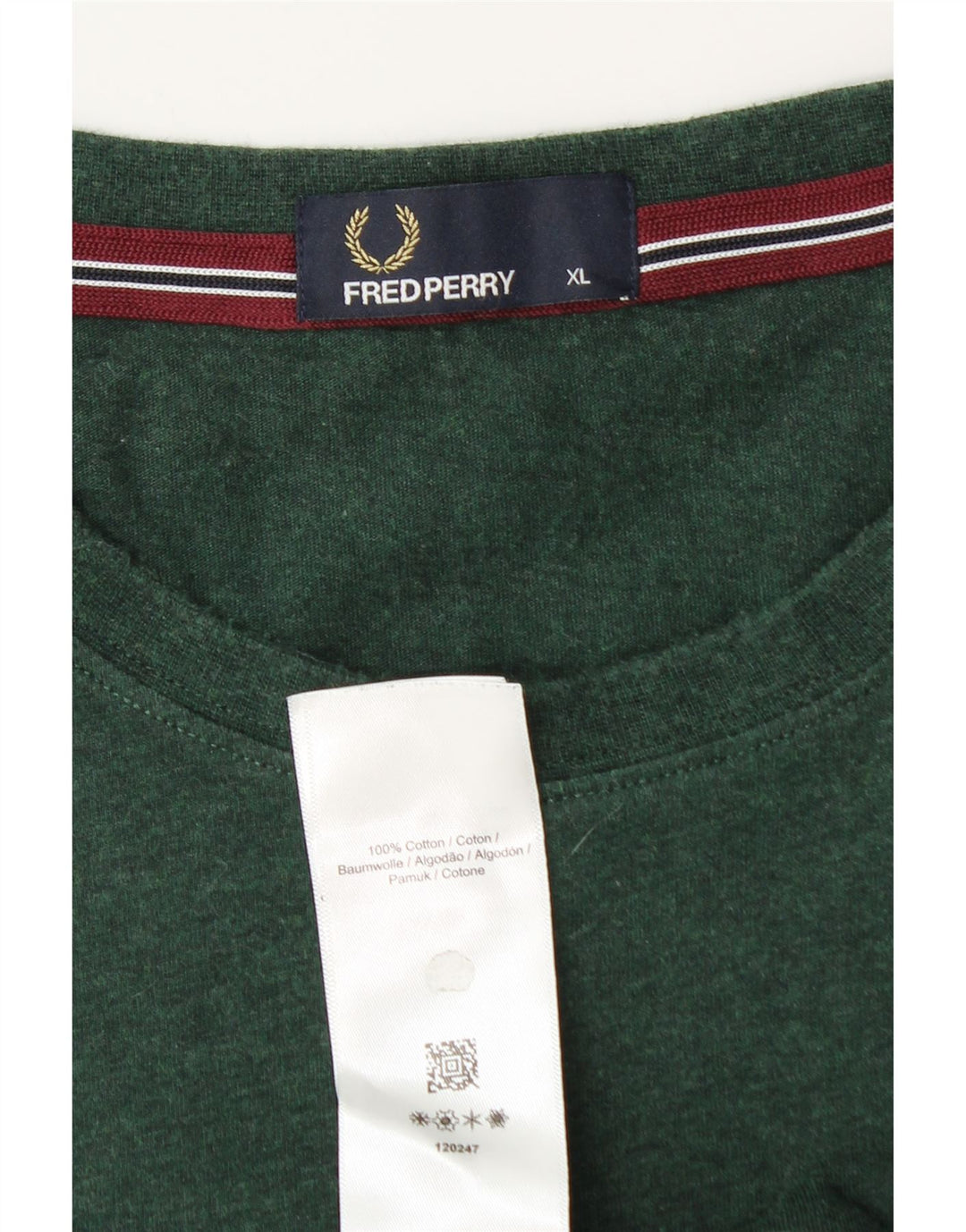 T-shirt da uomo Fred Perry Top XL in cotone verde