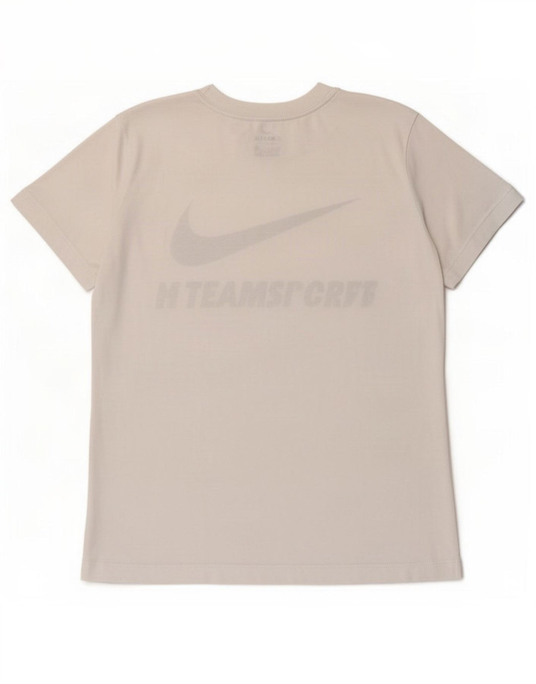 T-shirt grafica Nike Dri Fit da donna, taglia UK 12, poliestere bianco medio