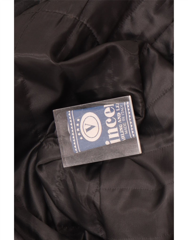Cappotto oversize in pelle con cappuccio da donna VINCENT IT 42 Medio in pelle nera