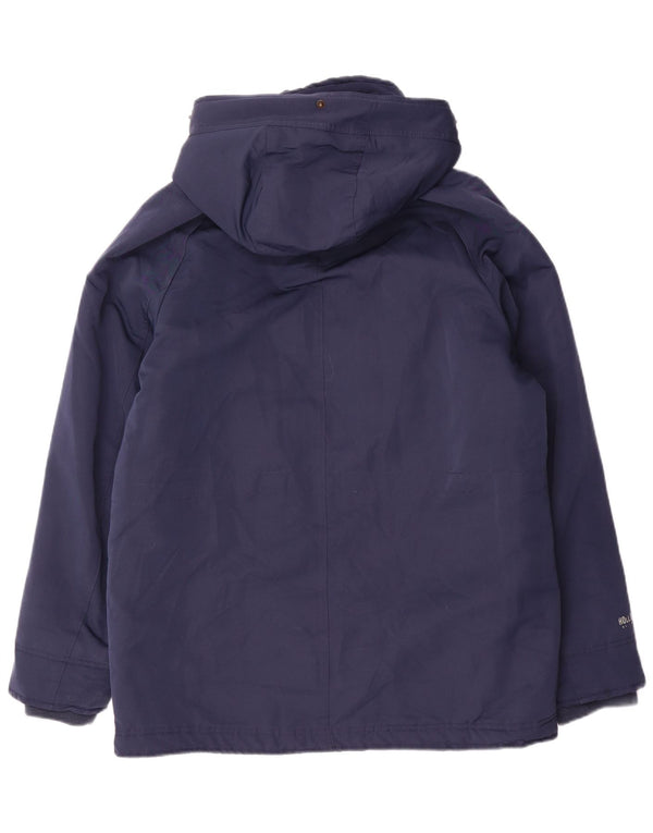 Giacca a vento Hollister Sherpa da uomo con cappuccio UK 40 Large Blu Poliestere