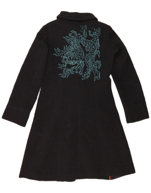 DESIGUAL Cappotto da donna con motivo astratto EU 40 cotone nero medio