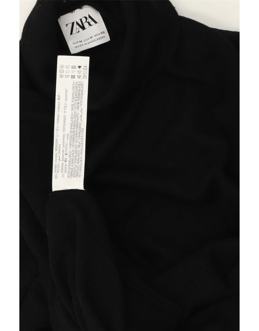 Maglione Zara da uomo con collo alto e viscosa nera media