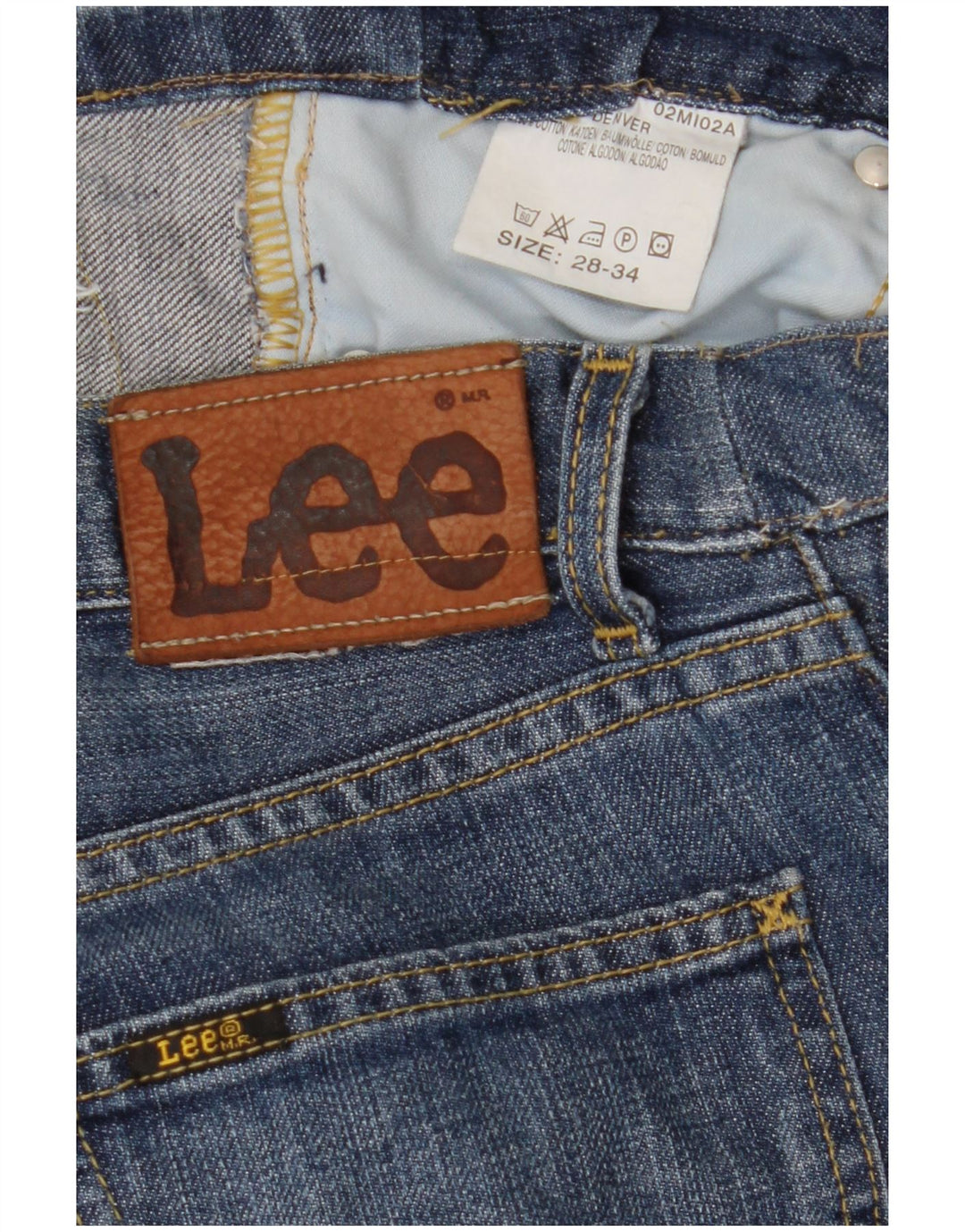 Jeans corti da uomo LEE W28 L20 in cotone blu