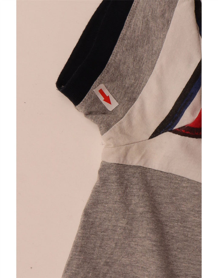 Polo grafica da uomo Desigual grande in cotone grigio