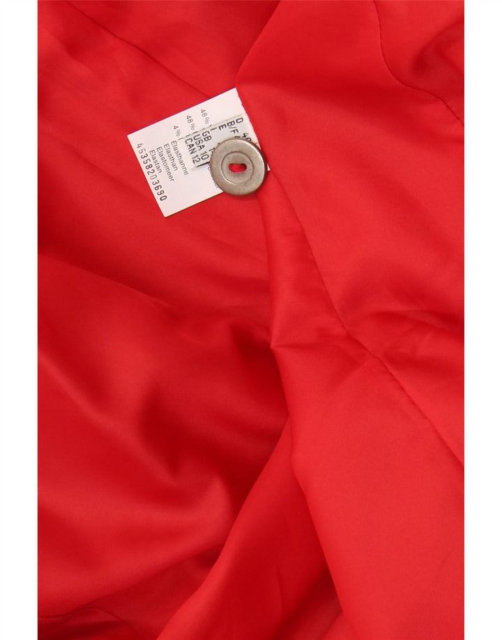 VINTAGE Womens 5 Button Blazer Jacket UK 14 Large  Red Viscose