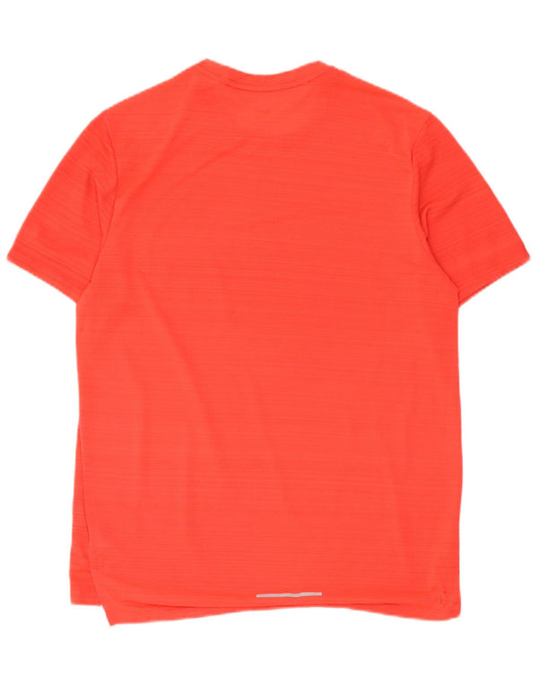 T-shirt da uomo Nike Dri Fit, top in poliestere a righe rosse medie