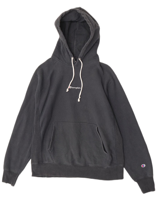 Maglione con cappuccio da uomo Champion grande in cotone nero