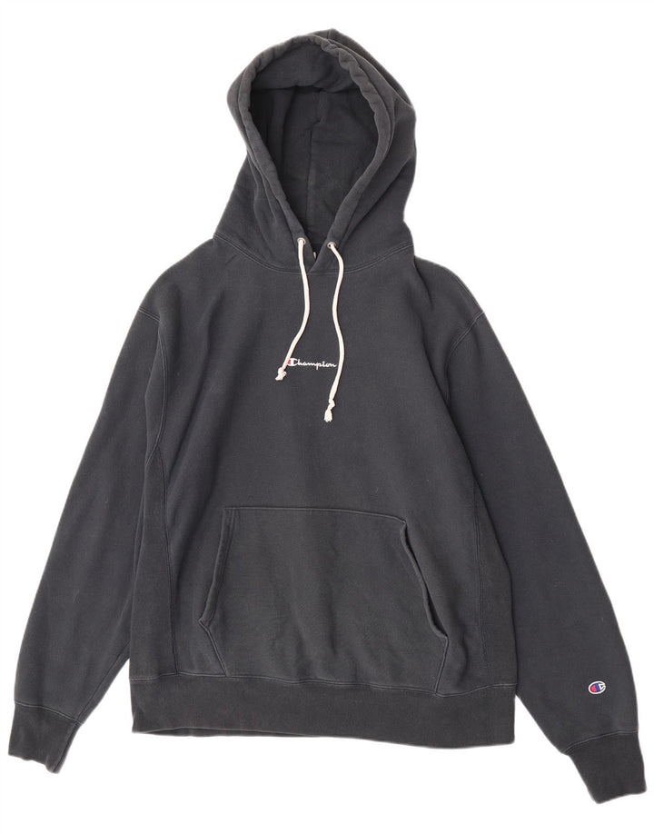 Maglione con cappuccio da uomo Champion grande in cotone nero