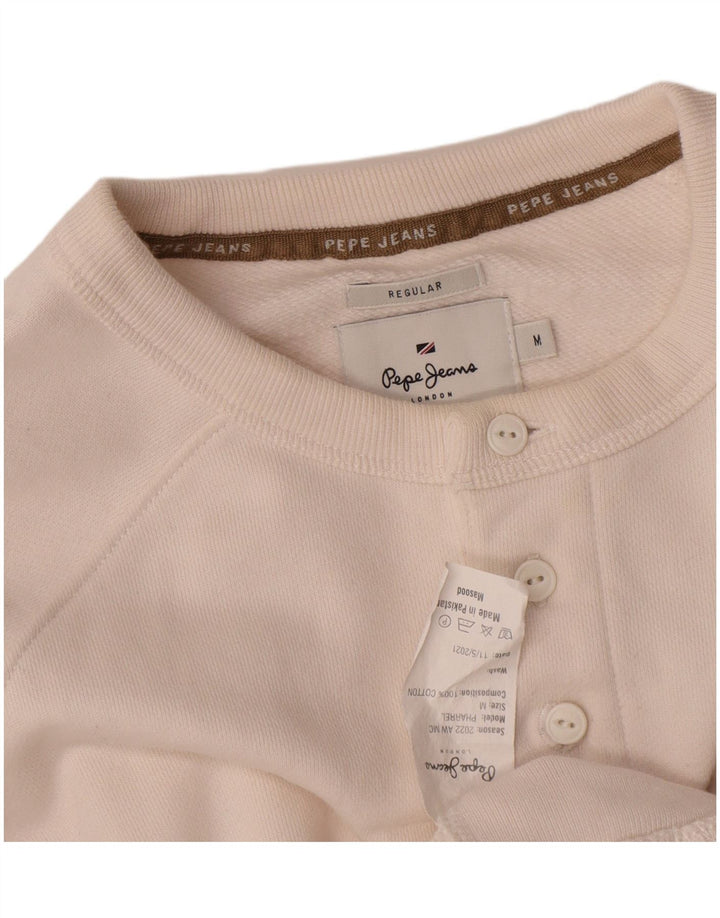 PEPE Jeans Felpa da uomo vestibilità regolare in cotone bianco medio