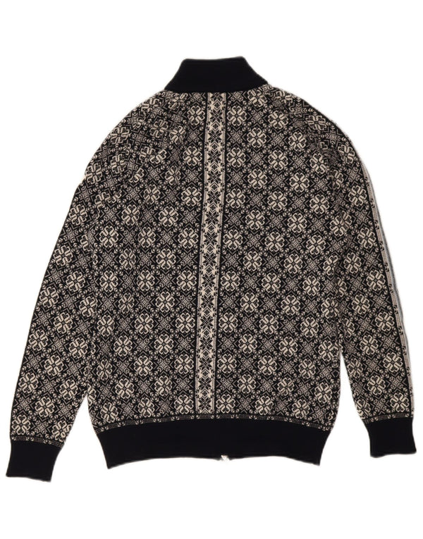 Maglione cardigan da donna Dale of Norvegia UK 12 Medio Blu Navy Fair Isle