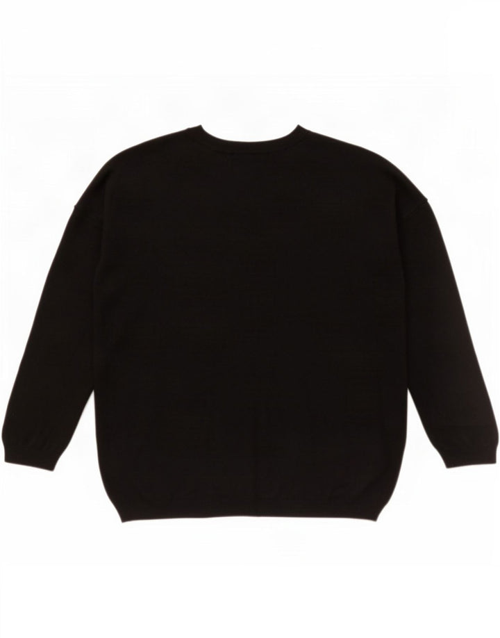 Maglione maglione girocollo da donna Marks & Spencer UK 14 medio nero