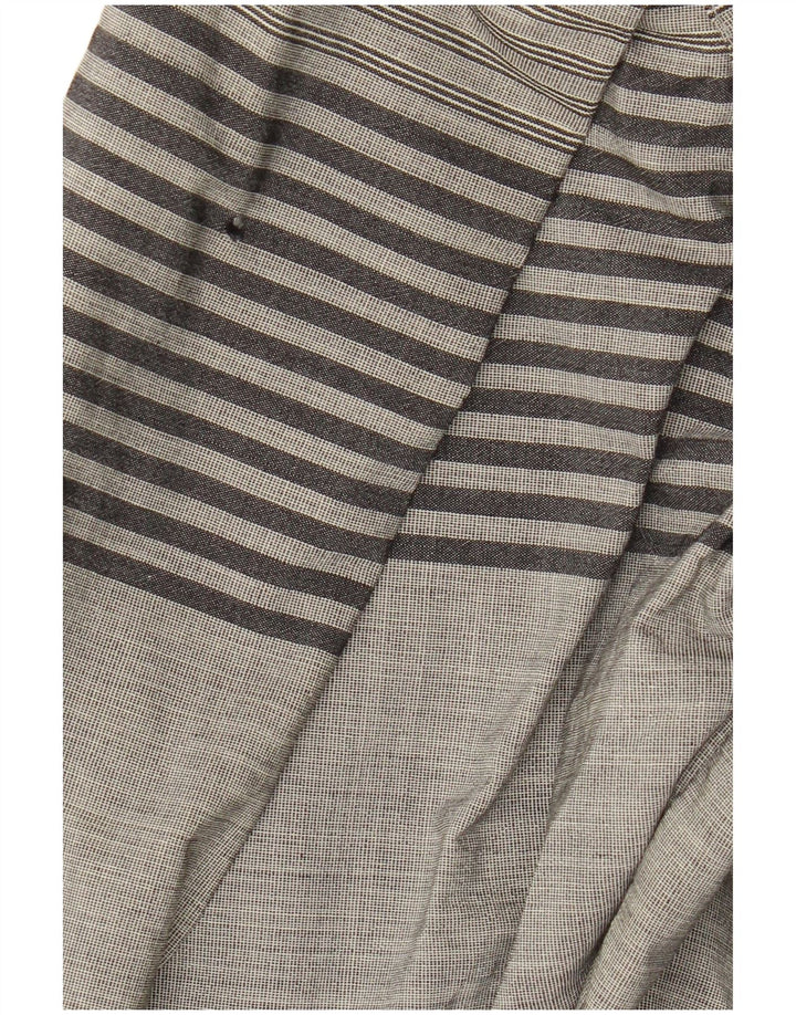 Camicetta camicia vintage da donna IT 44 grigio medio a righe