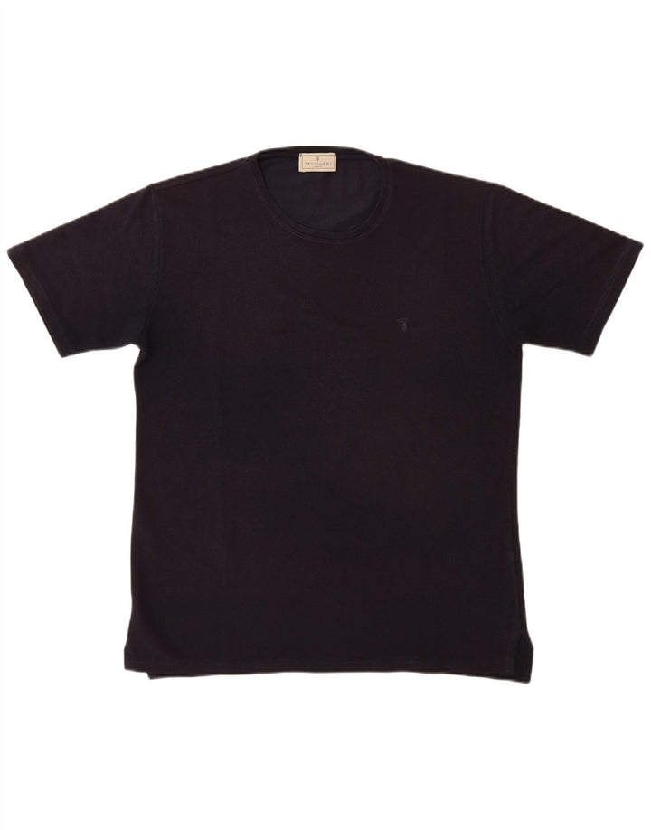 T-shirt donna Trussardi Top UK 14 Medium Blu Navy Poliestere