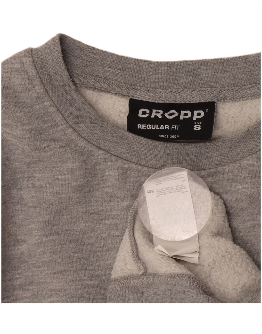 Felpa Cropp da uomo con vestibilità regolare grafica, piccola, cotone grigio