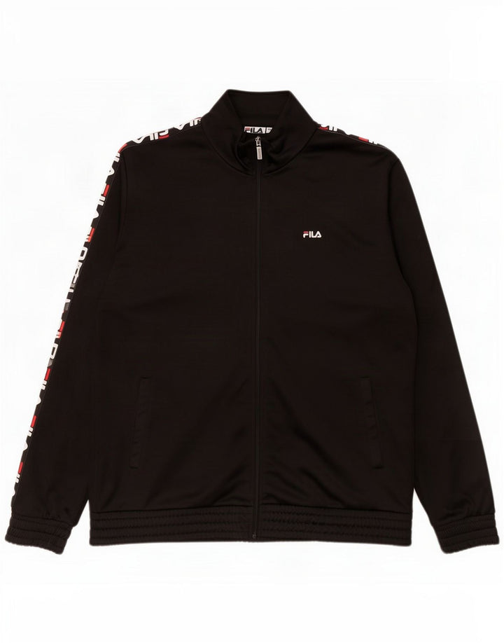 Giacca da tuta grafica da uomo Fila 2XL poliestere nero