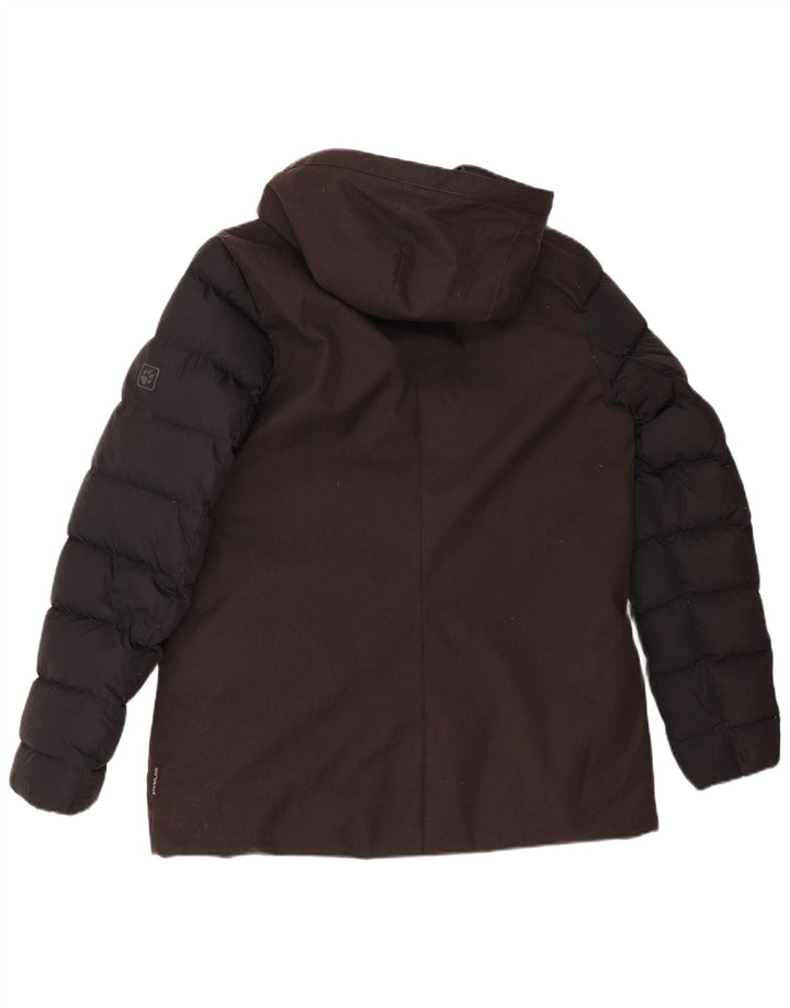 Giacca imbottita con cappuccio da donna Jack Wolfskin UK 12 Medium Black Colourblock