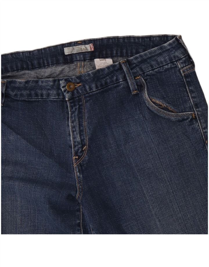 Levi's Donna 545 Capri Jeans US 14 XL W36 L18 Blu Cotone