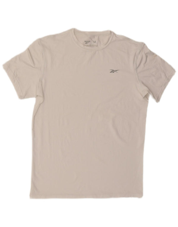 T-shirt Reebok da uomo Top in poliestere bianco medio