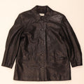 TRANSIT PAR SUCH Womens Leather Coat UK 12 Medium Black Leather Vintage Transit Par Such and Second-Hand Transit Par Such from Messina Hembry 