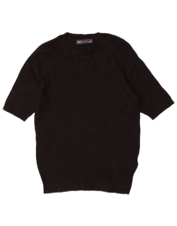 Maglione maglione girocollo da donna Marks & Spencer UK 14 medio nero