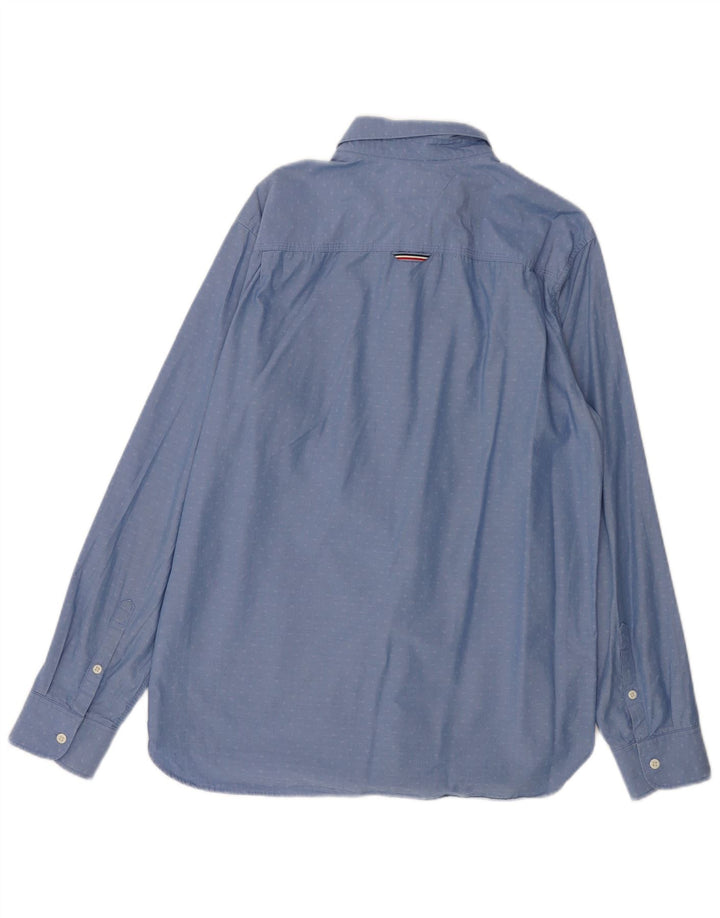 TOMMY HILFIGER Camicia da uomo vestibilità regolare grande cotone maculato blu