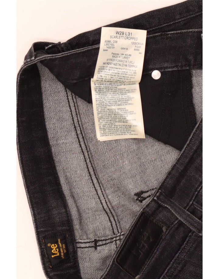Jeans corti Lee Scarlett da donna W29 L26 cotone nero