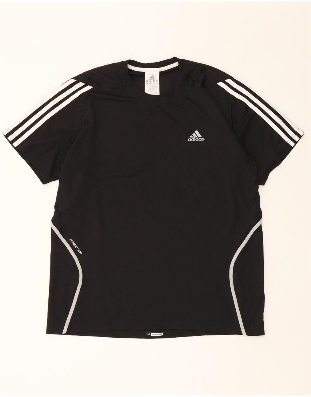 ADIDAS Mens T-Shirt Top Medium Black Polyester