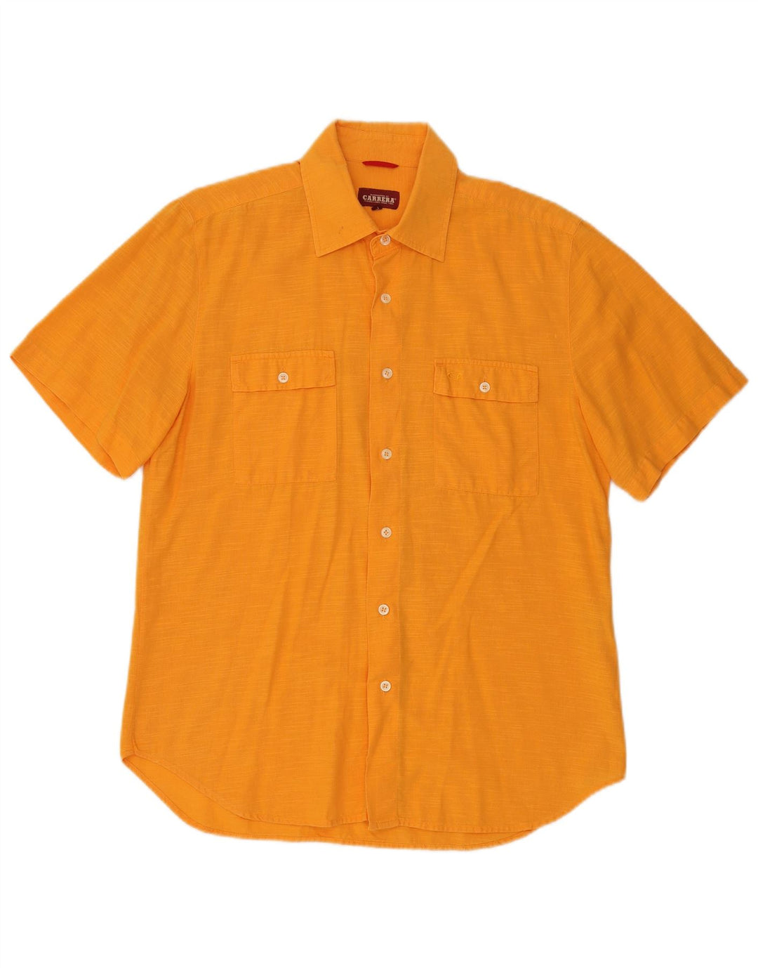 Camicia a maniche corte da uomo Carrera grande in cotone screziato arancione