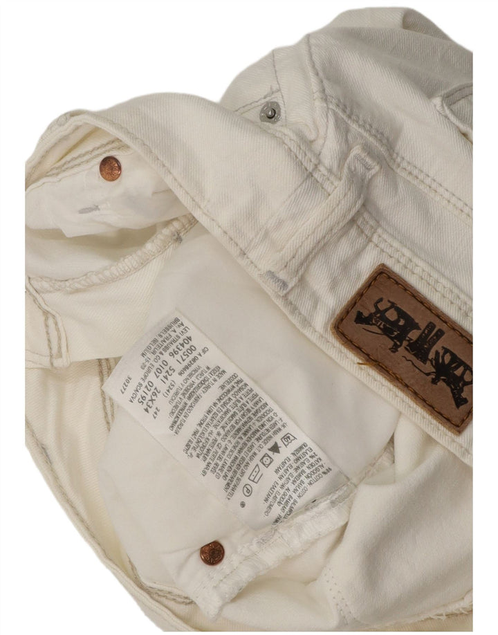 LEVI'S Womens 571 Slim Jeans W26 L28 White Cotton