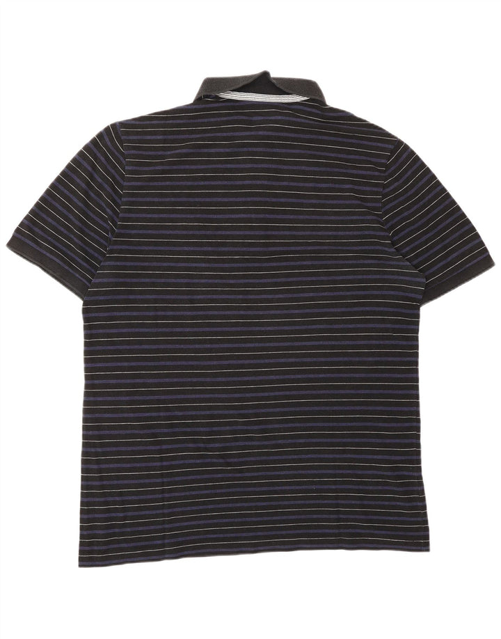 Polo da uomo Lacoste taglia 6 XL in Lyocell a righe blu navy