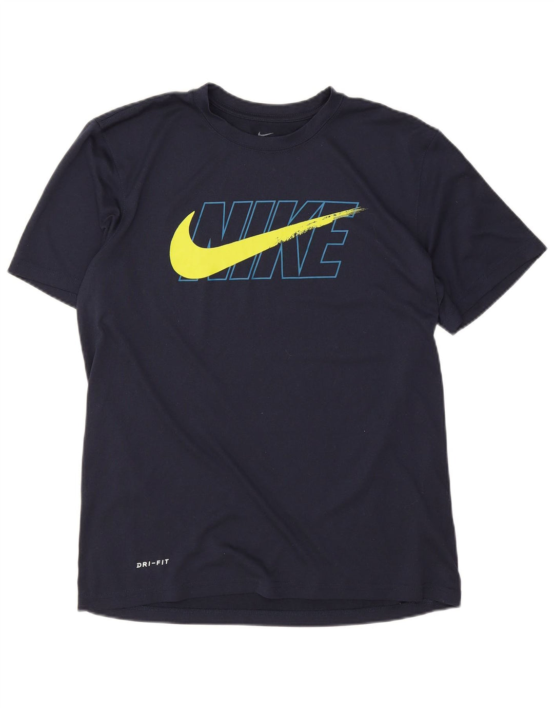 T-shirt grafica da uomo Nike Dri Fit Top medio in poliestere blu navy