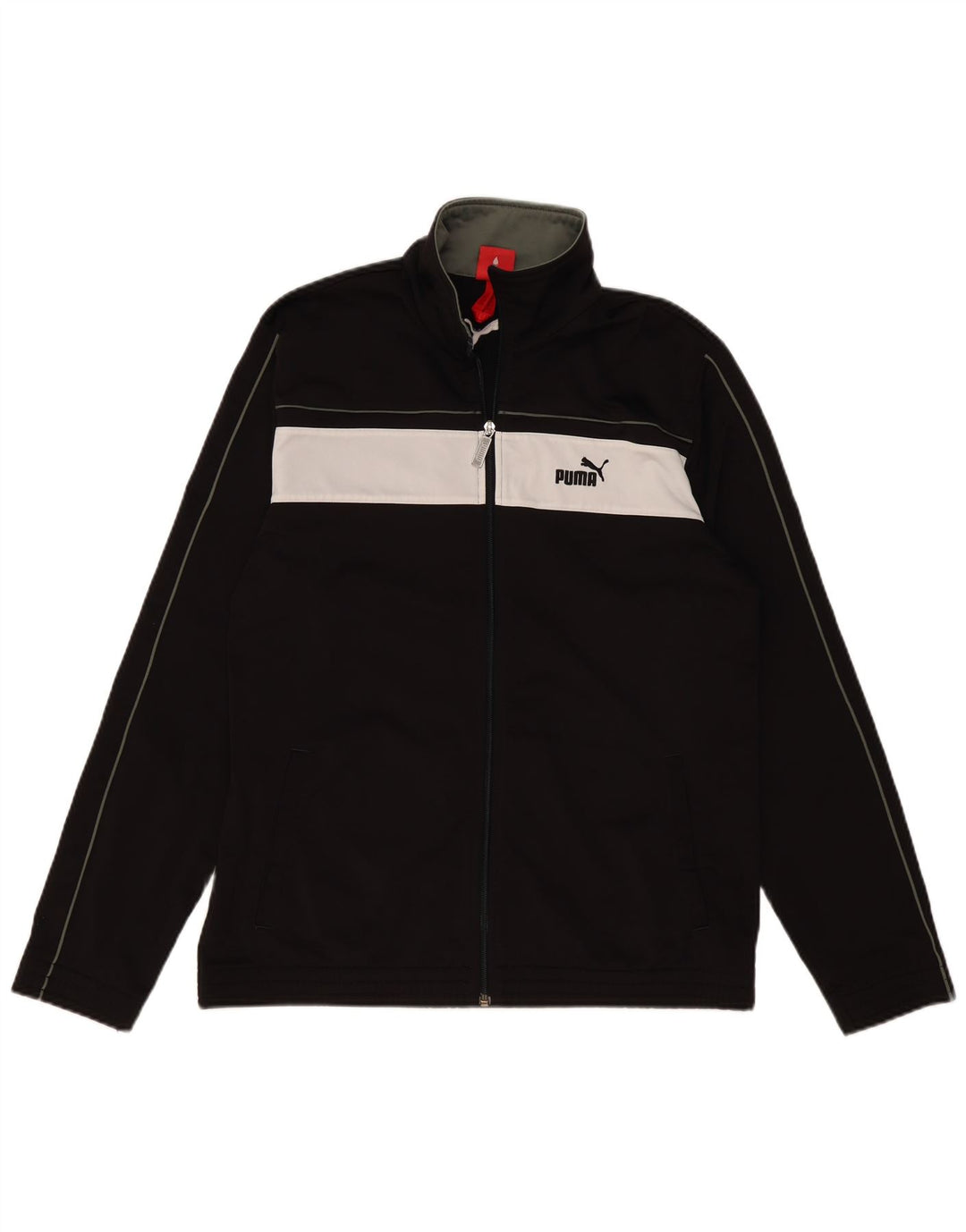 Giacca da tuta da uomo PUMA grande in poliestere color block nero