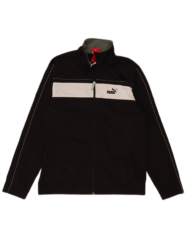 Giacca da tuta da uomo PUMA grande in poliestere color block nero