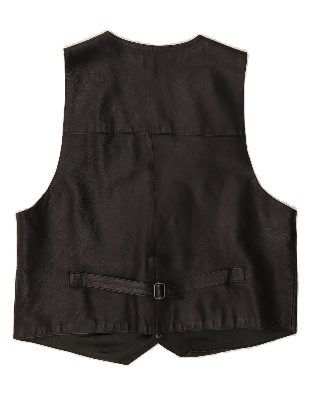 VINTAGE Mens Leather Waistcoat Large Black Leather Vintage Vintage and Second-Hand Vintage from Messina Hembry 